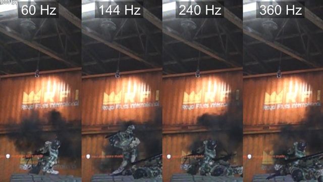 [Slow motion] 360 Hz vs 240 Hz vs 144 Hz vs 60 Hz - ASUS ROG Swift 360 Hz PG259QNR - Cod BOCW смотреть онлайн