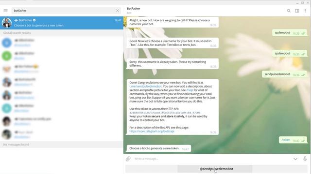 Как создать Telegram чат-бота и подключить его в SendPulse смотреть онлайн