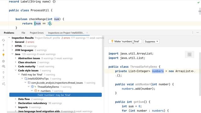 Inspections in IntelliJ IDEA смотреть онлайн