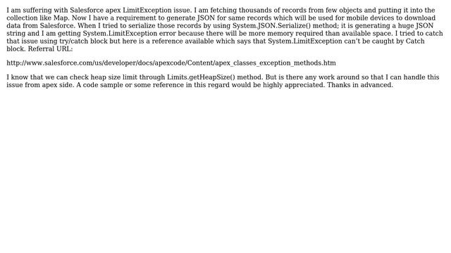 Salesforce: Getting heap size error while serializing collection of records in apex (2 Solutions!!) смотреть онлайн