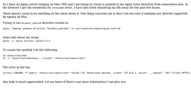 nginx symlinks permission denied / 403 Forbidden on Mac OSX (2 Solutions!!) смотреть онлайн
