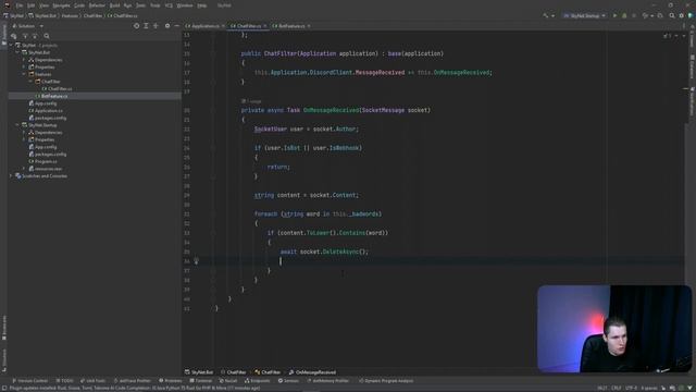 How To Create A Chat Filter In Your Discord Bot - Discord Bot For Beginners Episode #3 смотреть онлайн