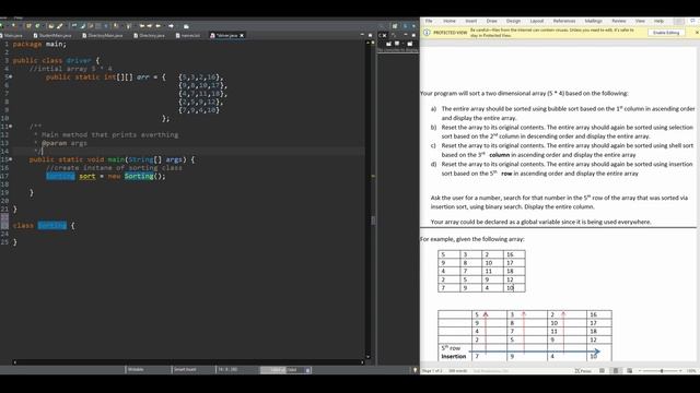 Sort Search JAVA Assignment (part 1, main class & setup) | Data Struct. & Algorithm Analysis смотреть онлайн