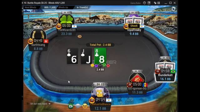Final Table - Battle Royale 0,25 - GG Poker смотреть онлайн