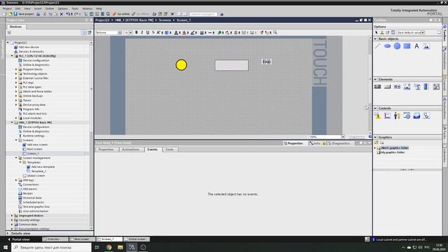 Знакомство с HMI в TIA Portal, создание экранов, добавление и настройка объектов смотреть онлайн