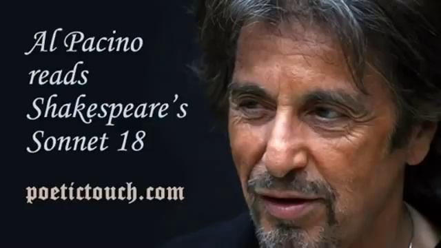 Al Pacino William Shakespeare  Sonnet 18