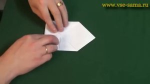 Оригами - Кораблик с квадратными трубами