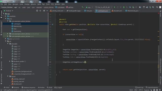 Custom Listview with item click in Android || Listview in Android Studio || Custom Listview смотреть онлайн