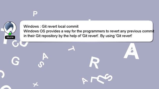 Windows : Git revert local commit смотреть онлайн