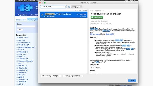 Install the Visual Studio Team Services Plugin for IntelliJ смотреть онлайн