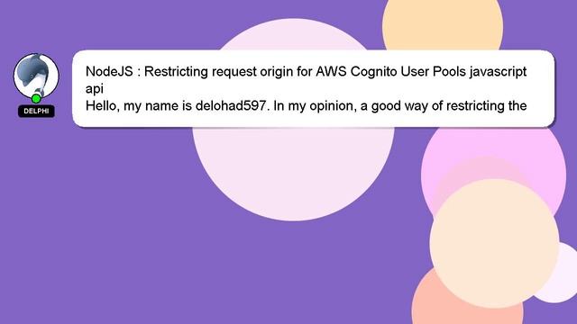 NodeJS : Restricting request origin for AWS Cognito User Pools javascript api смотреть онлайн
