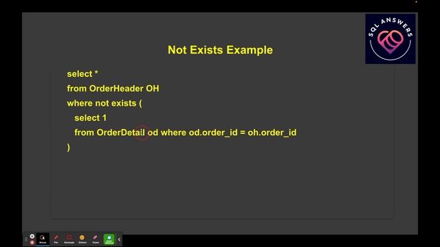 SQL Exists смотреть онлайн