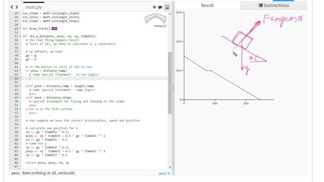 Ski Jump Simulation in Python смотреть онлайн