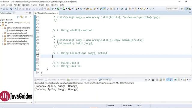 Copy a List to Another List in Java (5 Ways) смотреть онлайн