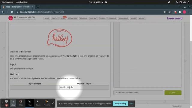 Beecrowd 1000 (Hello World!) Problem Solution in Python | URI Online Judge смотреть онлайн