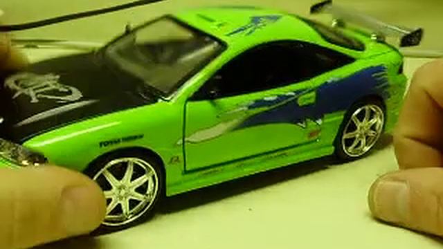 Custom 1:24 Fast and the Furious1995 Mitsubishi Eclipse diecast model with working lights смотреть онлайн