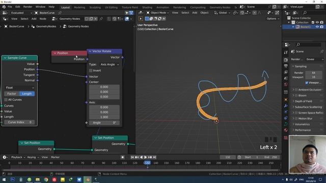 Geometry node - Simulation node - Real -time update curve - Generate cartoon flames - Blender смотреть онлайн