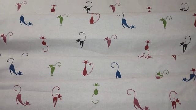 Ткань льняная "Кошечки" .Лён п/в,набивной. смотреть онлайн
