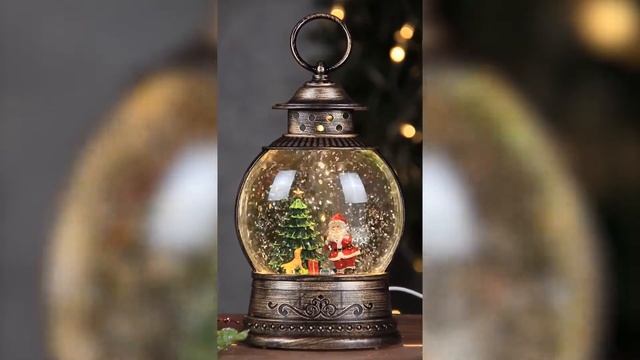Светильник новогодниий фонарь Дед Мороз на санях елочка смотреть онлайн