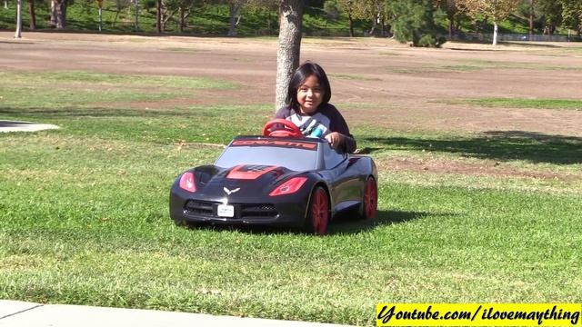 Fisher-Price Power Wheels Ride-On Car. 6 Volts Corvette Stingray C7 Drive + Trampoline Jump Playtim смотреть онлайн