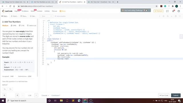 2. Add Two Numbers | Leetcode | InterviewBit | google | amazon | adobe смотреть онлайн