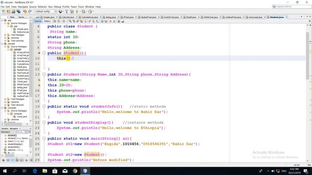 how to access java instance methods and instance variables and static methods and static variables смотреть онлайн