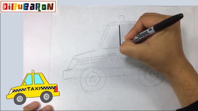 Como Dibujar Un Taxi | Dibujos Faciles