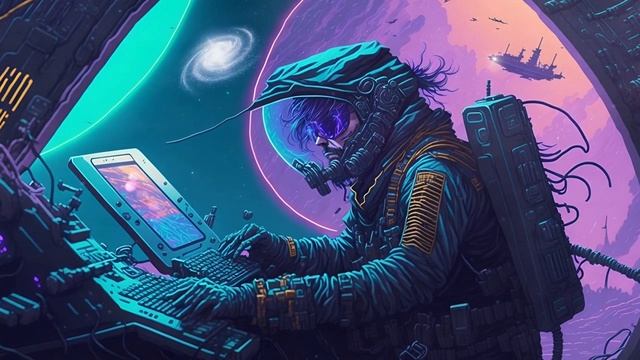 ?1980's Retro Space Pirate _ Lofi Late Night Coding _ Hacking ? _ Cosmic Vibe смотреть онлайн