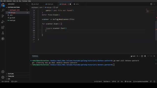 Golang | How to Load Environment Variables From .env File | Custom Package Snippet | Intermediate смотреть онлайн