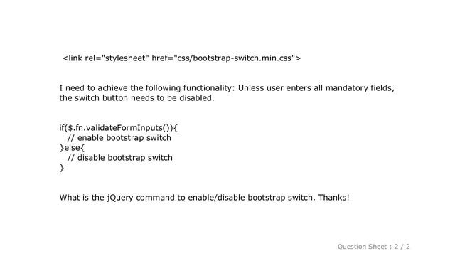 jQuery : disabling and enabling bootstrap switch using jquery смотреть онлайн