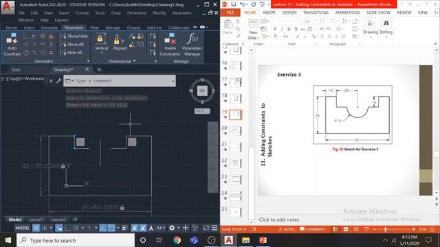 Chapter 11 - AutoCAD Adding Constraints to Sketches смотреть онлайн