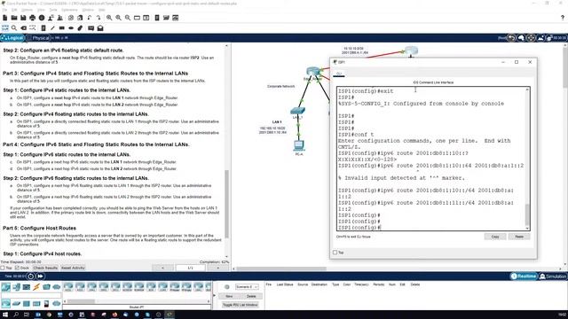 Packet Tracer 15.6.1 - Configure IPv4 and IPv6 Static and Default Routes смотреть онлайн