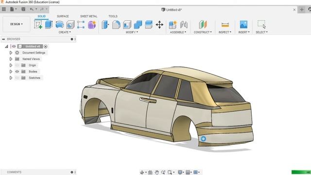 How to make rolls royce cullinan: in autocad fusion 360 (time-lapse) смотреть онлайн