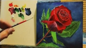 Как рисовать розу|как передать просвет лепестков|как смешать темный красный для объёма