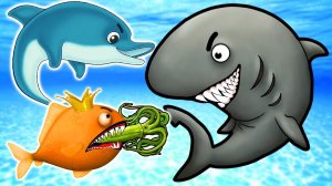 Гигантская АКУЛА ГЛАЗАСТИК съедает ДЕЛЬФИНА, РЫБКУ и ПЛАНЕТУ! ИГРА Tasty Blue  с ПАПУЛЕЙ