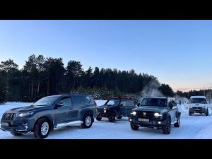 Соболь 35", Соболь 33" цепи, Tank 300, Fortuner, Prado 150, Hilux, Нива 3D. На гору Котёл 17.02.2024