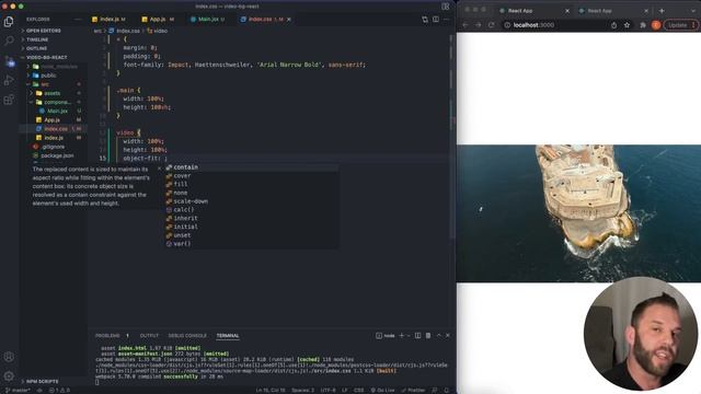 How to Create a Video Background Component in React JS - With a Background Overlay смотреть онлайн