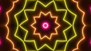 Яркий Разноцветный Неоновый Калейдоскоп Фон на Экран 1 час