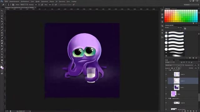 Speed Painting Photoshop CS6 "Sad Octopus" смотреть онлайн