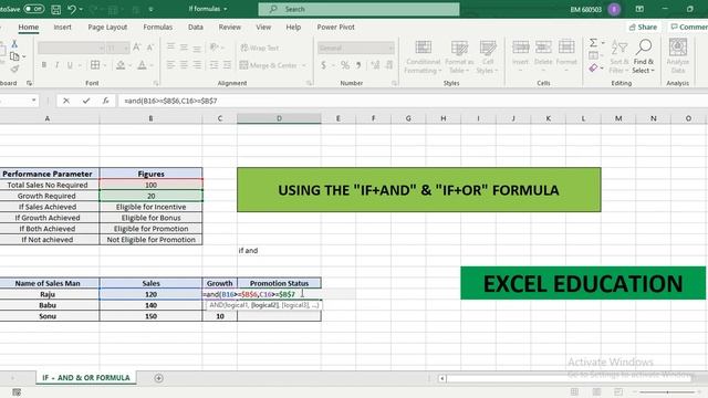 Excel Education | Module 2 | 2.6.1 Combining IF + AND/OR in MS Excel смотреть онлайн