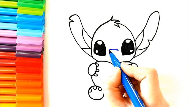 Рисование стежка -Лило и Стич - Простые рисунки - Как рисовать Диснеевский стежок смотреть онлайн