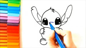 Рисование стежка -Лило и Стич - Простые рисунки - Как рисовать Диснеевский стежок
