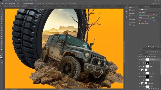 Jeep Photoshopping - Commercial Car Poster - Banner Design In Photoshop смотреть онлайн
