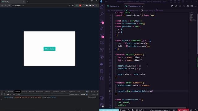 Como fazer um componente de Menu no vue смотреть онлайн