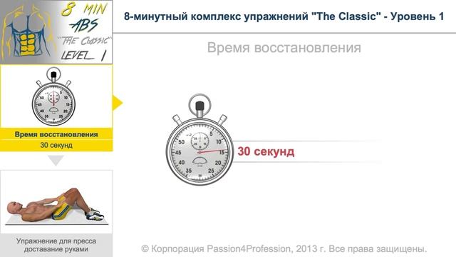 Пресс за 8 минут 1 уровень (на русском языке) P4P смотреть онлайн