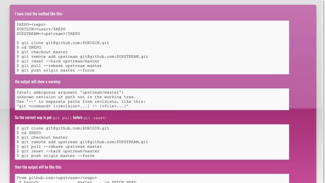 How do I reset the git master branch to the upstream branch in a forked repository? смотреть онлайн