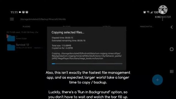 How to Export and/or Import Minecraft files on Android 11-12  (Alternative App for Android 13+)