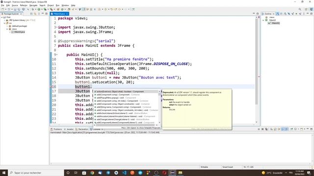 Java Swing 04 - Placement des Composants sans Layout (البرمجة بلغة جافا) смотреть онлайн