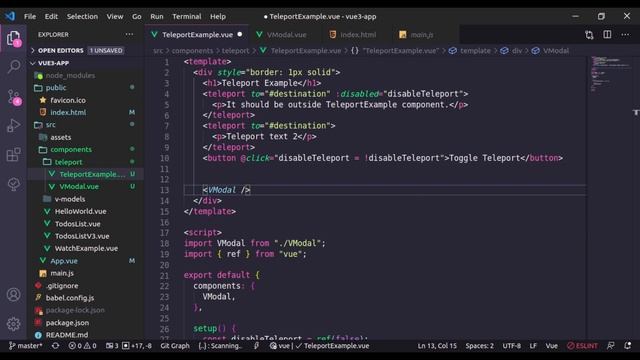 Vue 3 Teleport with example | Vue.js 3 Tutorial смотреть онлайн