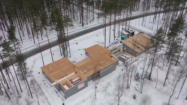 Обзор строительства комплекса (дом + баня) по проекту Monaco в КП "Репино Парк" смотреть онлайн